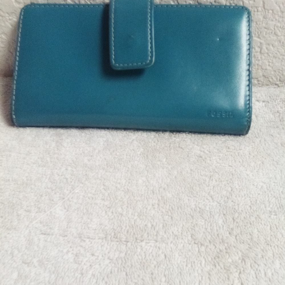 Turquoise fossil genuine leather wallet